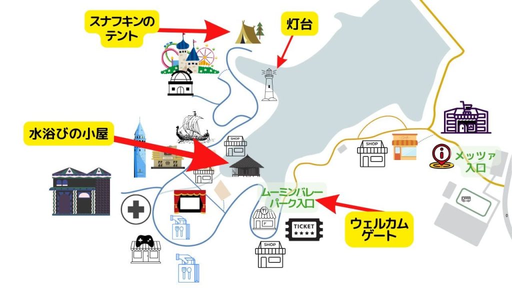 ムーミンバレーパークの外の展示物